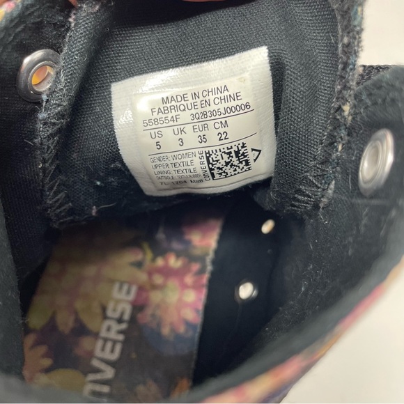 CONVERSE Chuck Taylor All Star Floral High Top Lace Sneakers size 5 - Picture 7 of 8